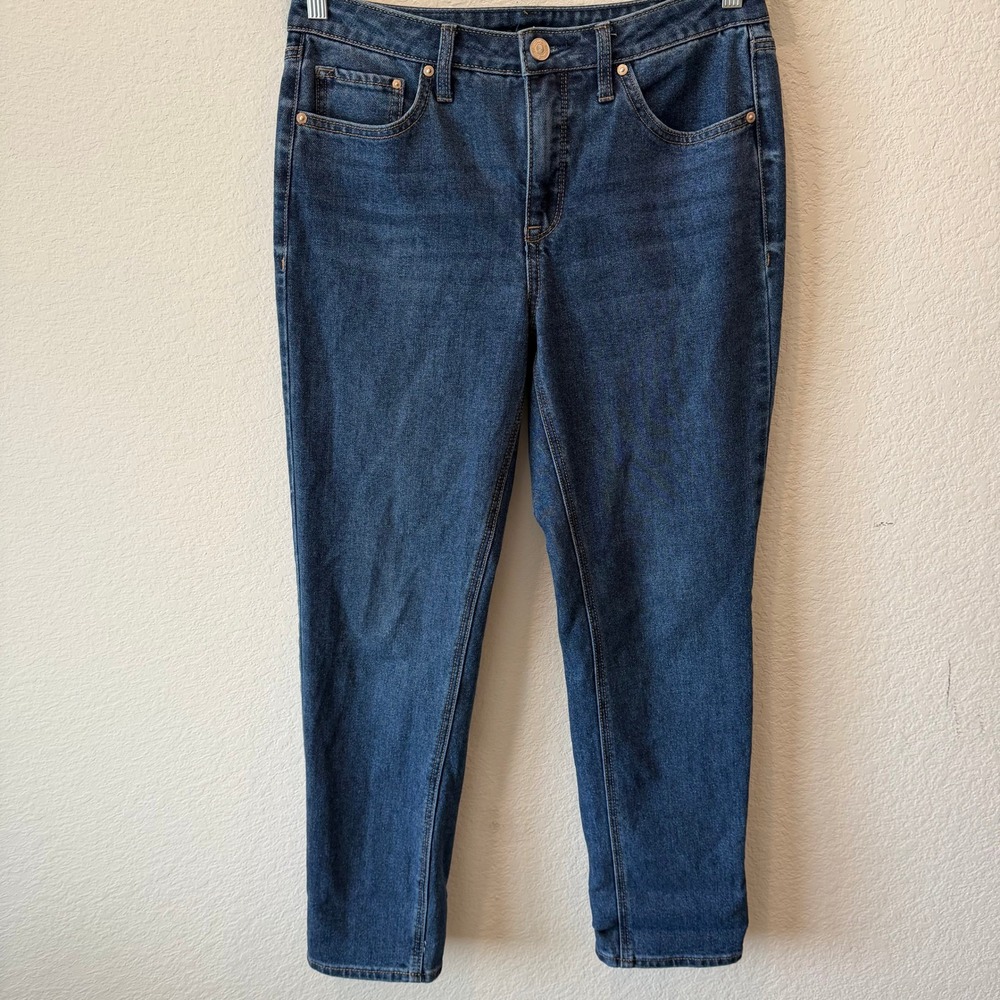 Seven7 Slim Straight Leg Jeans Womens 4 Dark Wash High Rise Stretch Denim